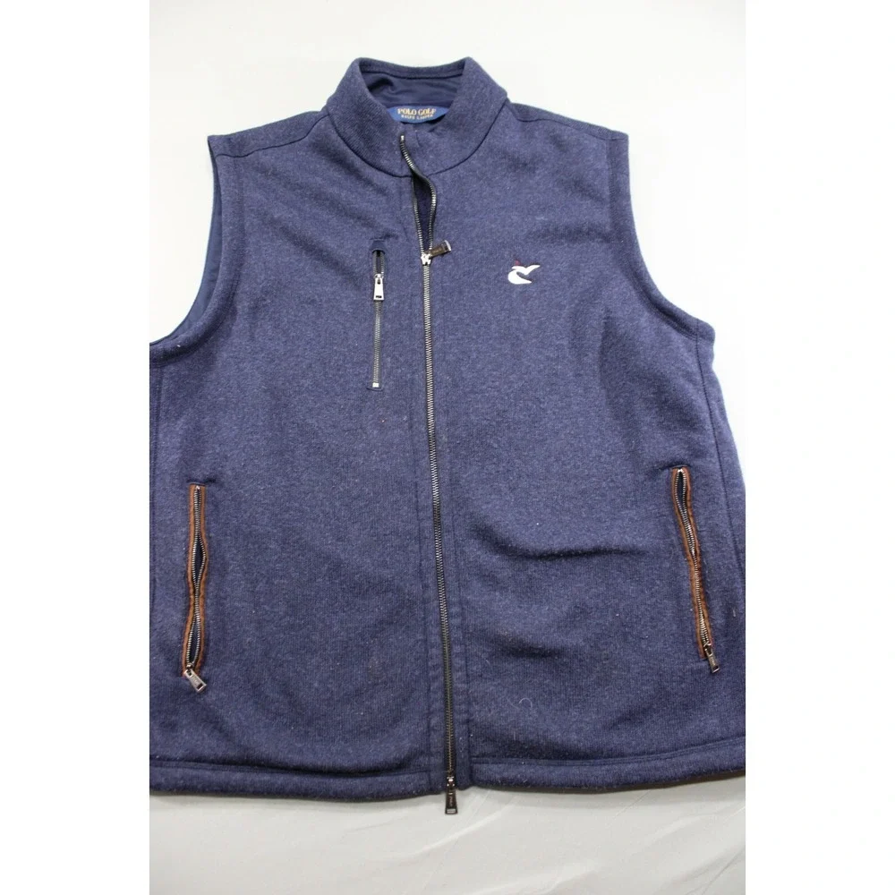 Polo Golf Ralph Lauren Golf Vest Polyester Blue Size‎ XL Full Zip